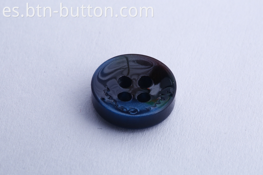 Gradient color imitation shell button with resin socket